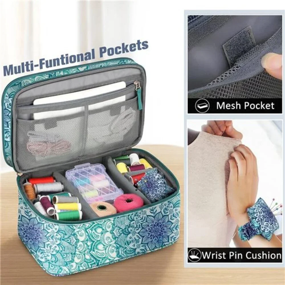 Sewing Accessories Storage and Organizer Case, Double-Layer Sewing Kits